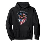Rottweiler Dog USA American Flag Patriotic Funny 4th of July Pullover Hoodie