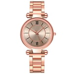 JZDH Women Montres Rose Gold Women's Montres Fashion INOX Quartz Montre Femmes Robe Roman Numéro Roman Horlogerie Montres Décoratives Décoratives pour Femmes (Color : Rose Gold)