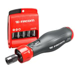 FACOM Tournevis Assisté 4V E-PROTWIST avec Embouts PH-PZ-6 Pans Torx - Jeu de 12 Pièces - ATPA4V.J12APB, Noir / Rouge