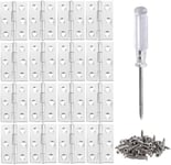 16PCS Mini Charnière Inox Paumelles Charnières Porte Pliables Charnière Plate Fenêtre Charnière Placard Avec 100 Vis M3 et 1 Tournevis Boîte à Bijoux, Armoire Tiroir 48 * 33mm