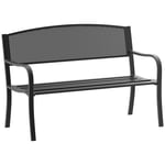 2 Seater Metal Bench Patio Park Loveseat Garden Chair Outdoor Seating