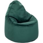 Loft25 - Fauteuil poire en Velours, Pouf à Dossier haut Pour Salon, Siège de Chaise Longue de Lecture Léger, Pouf d'Intérieur Pour Adultes, 90x68 cm