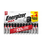 Energizer Batteri Max AA/E91 BP12 (8+4)