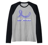 Irritable Bowel Syndrome IBS Awareness Blue Ribbon Butterfly Raglan Baseball Tee