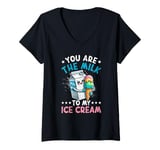 Womens Funny Italian Food Milk Gelato Ice Cream V-Neck T-Shirt