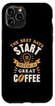 Coque pour iPhone 11 Pro Coffee Lover Barista Citation Cappuccino Expresso Hommes Femmes