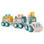 Jouets Ecoiffier - 7918 - Train des Animaux - BB Abrick - Jeu d'eveil - A partir de 12 mois - Origine France Garantie, Pastel