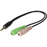 Adaptateur micro + casque stéréo vers jack 3,5mm 4 points CTIA