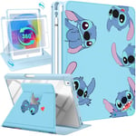 Besoar for iPad 9th/8th/7th Generation 10.2 inch Case Cute Cartoon Kawaii for Girls Kids Boys Girly Women Design Covers,360 Degree Rotating Folio Stand Pencil Holder for Apple i Pad 9/8/7 Gen,Blue Sti