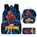 Spider-Man Ryggsäck Ryggsäck Skolväska Case Lunchväska i tre set