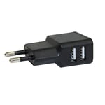 Chargeur Mural GRAB'N GO GNG-102 Noir 2 x USB 5 V/2,4 A (Sortie COMPARTITE)