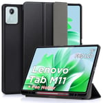 DLveer Coque pour Lenovo Tab M11 11'' avec Porte-Stylo,Ultra Fin Protection Etui en Arrière en TPU avec Support,Réveil/Sommeil Automatique,Housse pour Lenovo M11 11 Pouces TB330FU/TB330XU,Noir