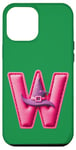 iPhone 12 Pro Max Pink Letter "W" on a Women Girls Ladies Witches Green Color Case