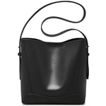 FOXLOVER Femme Zk001 bandoulière, Sac Hobo, Noir, Large