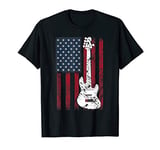 American Guitar T Shirt Funny US Flag Music Player Gifts Tee T-Shirt