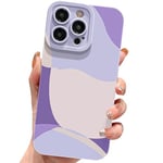 ECZOIL Coque iPhone 15 Pro Max Mignon Aesthetic Art Peint Lens Protection de téléphone pour Les Cute Femmes Filles Coque Ultra Mince TPU Case for iPhone 15 Pro Max 6,7 Pouces-Violet