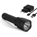 LAMPE TORCHE LED Professionnelle 4.2V RECHARGEABLE USB ASLO 1000 LUMENS