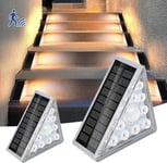 Lot De 2 Lampes Solaires D'extérieur Avec Détecteur De Mouvement, 9 Led, Lampes Solaires D'escalier, Ip68 Étanches Ip68, Éclairage Led Pour Marches (2 Pièces Lumière Chaude)