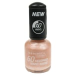 Rimmel Vinyl Shine Nail Polish Varnish 60 Seconds Quick Coat 840 Peaches & Cream