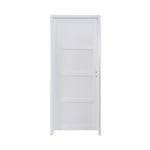 Bloc-porte Connemara 4 panneaux blanc H.204 x l.83 cm, poussant gauche