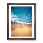 Alone Upon The Beach Modern Framed Wall Art Print, Ready to Hang Picture for Living Room Bedroom Home Office Décor, Walnut A4 (34 x 25 cm)