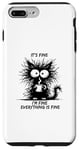 Coque pour iPhone 7 Plus/8 Plus Cute Black Cat It's Fine I'm Fine Everything Is Fine Funny