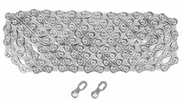 KMC X10-116L, NP/BK 10 Speed Bicycle Chain,Silver,0.5 inches X 0.39"