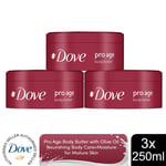 Dove Pro Age Body Butter Nourishing Body Care+Moisture with Olive Oil, 3x250ml