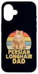 Coque pour iPhone 16 Persian Long Hair Cat Dad Retro Vintage Style Cool Cats Lover