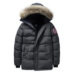 Doudoune Homme De Marque D'hiver Épaissir De Veste Homme Grande Taille Colore Unie À Capuche De Manteau Homme À Doublure Fourrure Synthétique Amovible De Parka Homme