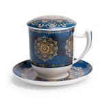 Tealogic Raffaella Tasse à Thé Avec Tamis Et Couvercle Arête Porcelaine 0,35 L