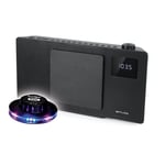 MICRO CHAINE CD M-60-BT - 2x20W - CD, CD-R/RW, MP3 - Radio FM Horloge, Réveil , CD, USB/Sonnerie - Bluetooth - Lumière OVNI