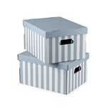Compactor - Lot de Boîtes de Rangement Déco Shirt en carton, 2 caisses avec couvercle, idéales pour l'organisation des documents de bureau, de vêtements dans l'armoire ou des livres sur une étagère