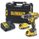 DEWALT - Perceuse Visseuse Compact Brushless XR 18V Li-Ion 2Ah - DCD791D2-QW - Perceuse sans Fil avec Coffret TSTAK, Eclairag