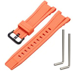 MCXGL Resin Strap Compatible with Casio GST-210 GST-W110 GST-W100 GST-S110 GST-S100 GST-B100 GST-S300 Replacement Watch Band (Orange Black buckle)