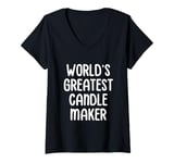 Womens World’s Greatest Candle Maker Candle Making Candle Maker V-Neck T-Shirt