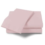 Drap Plat de qualité hôtelière - Tissu Percale en Polycoton Infroissable - Parure de lit Super Douce - Rose