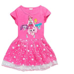 Sommarklänning för flickor Heart's Ping Princess Dress Anime Cosplay Kostymer Födelsedagsfest Kläder för flickor Sport Plisserad kjol W1469-rose 160(11-12T)