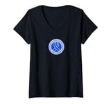 Womens Seasonal Affective Disorder Awareness December Blue Ribbon V-Neck T-Shirt