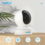 Reolink - Caméra de Surveillance WiFi 3MP, Pan et Tilt, Moniteur sans fil pour Bébé Vision Nocturne et Audio Bidirectionnel, E1 Blanc