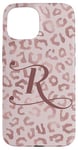 Coque pour iPhone 15 Letter R Initial Leopard Rose Pink Cheetah Monogram