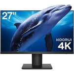 KOORUI 27 Inch Monitors, 4K Computer Monitors UHD(3840 * 2160), IPS, 6ms, 60Hz, 2x HDMI 2.0 & DisplayPort 1.4, Adpitive Sync, HDR10, VESA 100 * 100mm, 90% DCI-P3, Eye Care