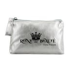 Trousse de maquillage argent pochette reine de beaute personnalisee