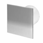 Bathroom Stainless Steel Extractor Fan 125mm with Timer and Modern Front Panel