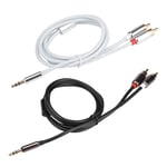 3.5mm Aux MaleTo 2RCA Male Cable Plug Stereo Cable Adapter Cord BST