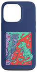 Coque pour iPhone 13 Pro T-Rex Rock Climbing Dino Bouldering