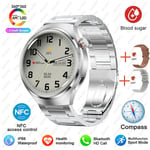 Huawei Xiaomi Nfc Smart Watch Miesten Watch 4 Pro Amoled Hd -Näyttö Syke Bluetooth Call Ip68 Vesitiivis Smartwatch 2023 Uusi_Silver steel_NFC smart watch