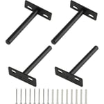 Lot de 4 supports d'étagère flottants de 4 pouces, supports d'étagère aveugles robustes, supports muraux cachés pour étagères flottantes en bois