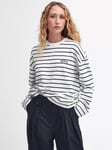 Barbour Marnie Stripe Sweatshirt, Cloud/Navy