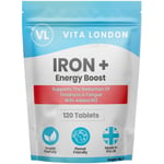 Iron & B12 Energy Tablets - 28mg - 120 Tablets (Not Capsules Or Gummies) Vegan